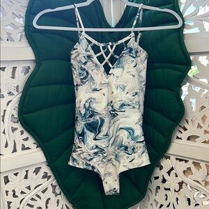 Issa De Mar São Paulo one piece swimsuit. Size XS. Blue tie dye print.